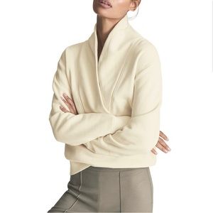 Reiss Astrid Cotton Fleece Sweatshirt in Ivory